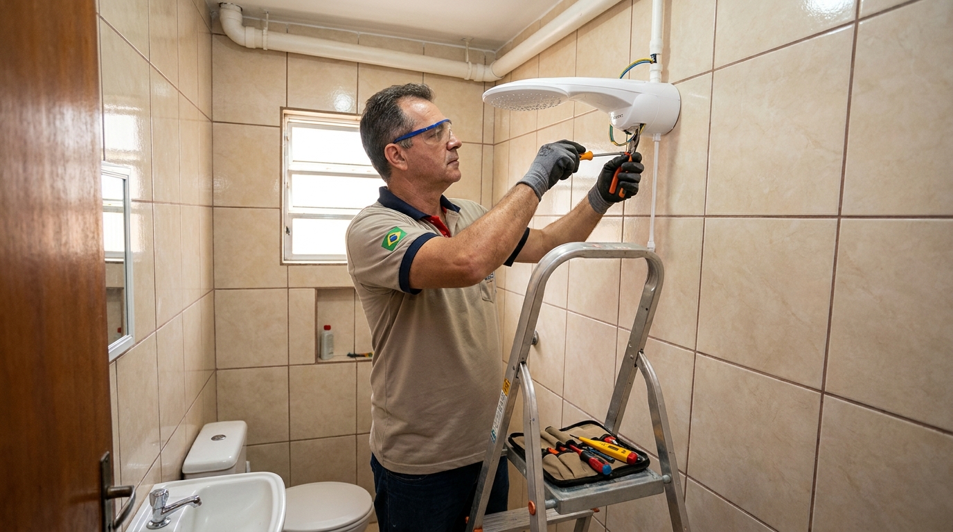 Substituição de Chuveiro Antigo em Morungava, Gravataí‑RS
